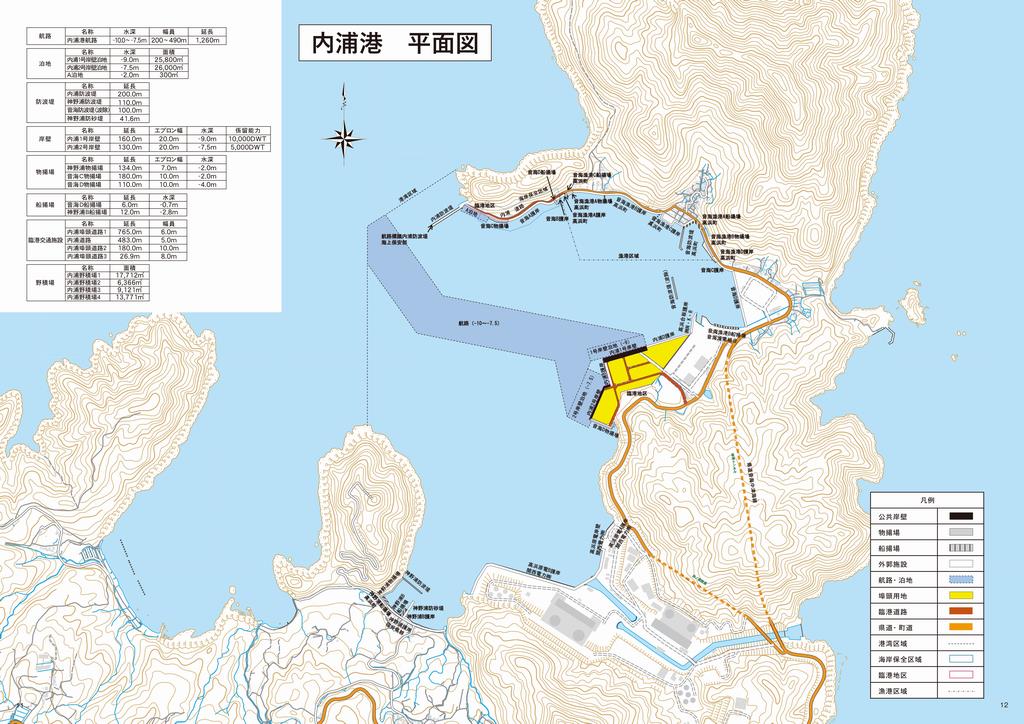 内浦港_平面図・施設概要一覧表