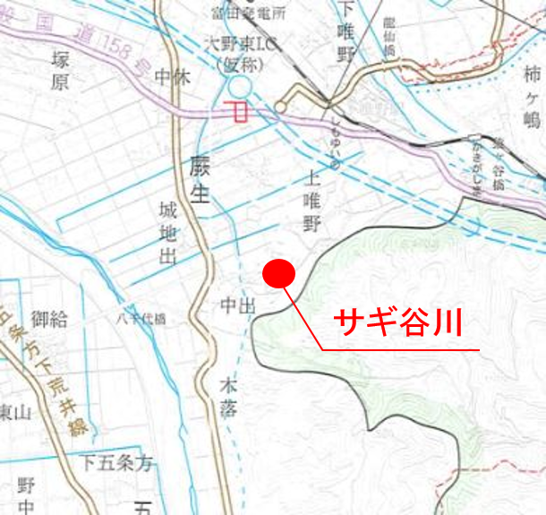 サギ谷川管内図